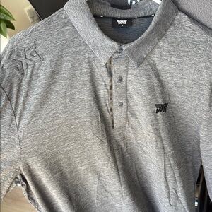 PXG Gray Polo Shirt Casual Comfort- long sleeve